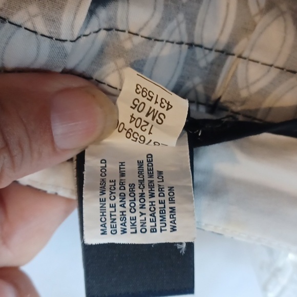 Gap Stretch Skirt Size 10 Regular White Navy Blue Abstract Print Above Knee - Picture 6 of 8